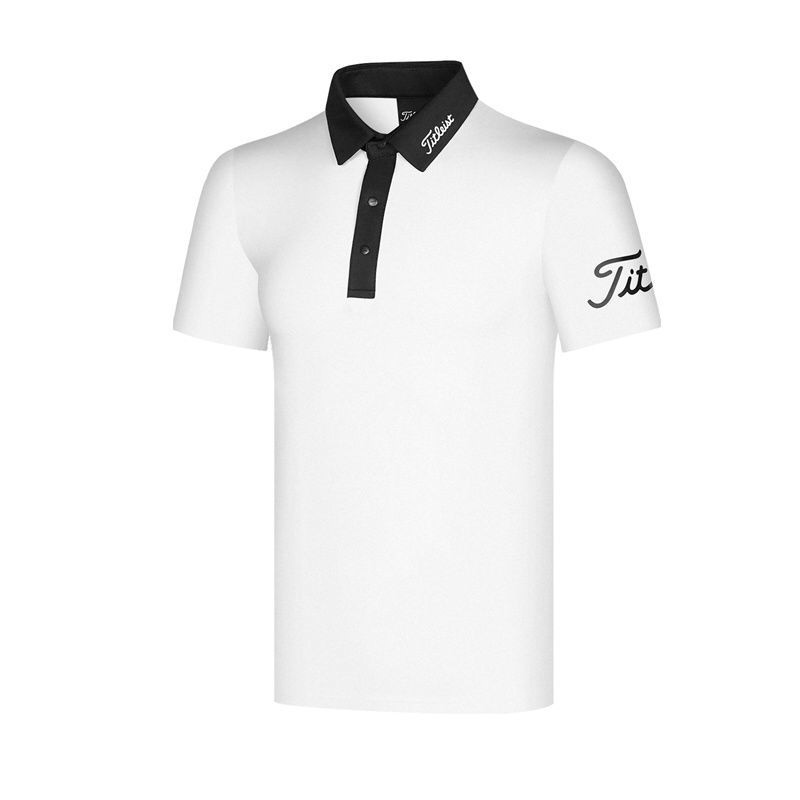 TITLEIST T-shirt PGA TOUR Men’s Golf Solid Cotton Short Sleeve Polo ...